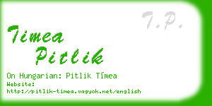 timea pitlik business card